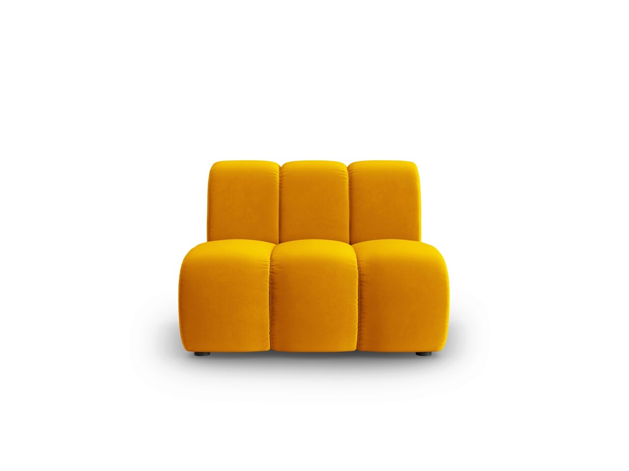 Modul canapea 1 loc fara cotiere, Lupine, Micadoni Home, BL, 90x87x70 cm, catifea, galben - imagine 6
